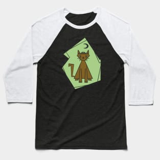 Geometric shape army cut cat with black half moon Baseball T-Shirt